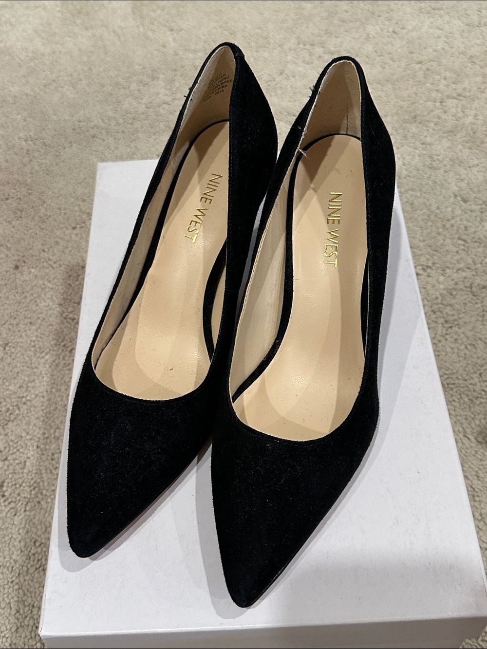 Nine West Black Suede Pointed Toe Pumps